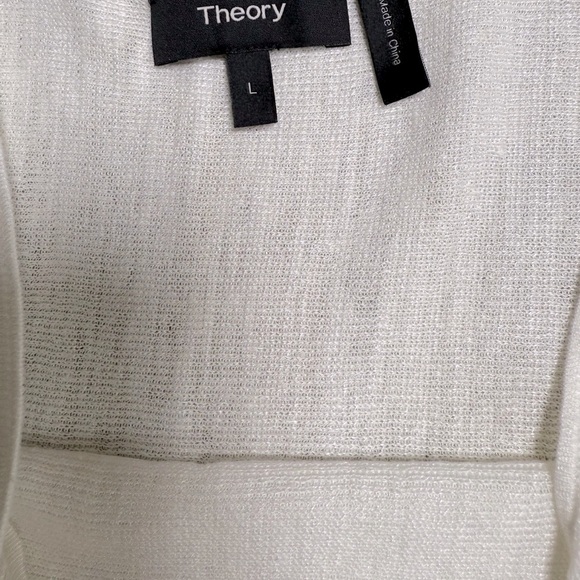 Theory White Fringe Hem Tank Top Size L - Picture 3 of 5